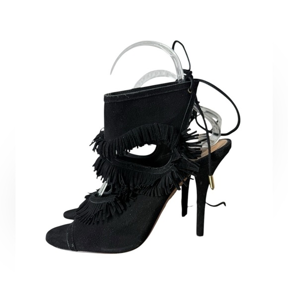 Aquazzura Firenze Sexy Fringe Suede Heel Size US 6.5 - Picture 5 of 11